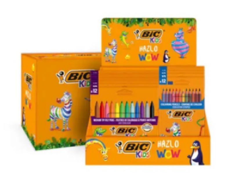 LOTE BIC KIDS WOW 12 LAPI+12 ROT+CERA PLASTIDECOR