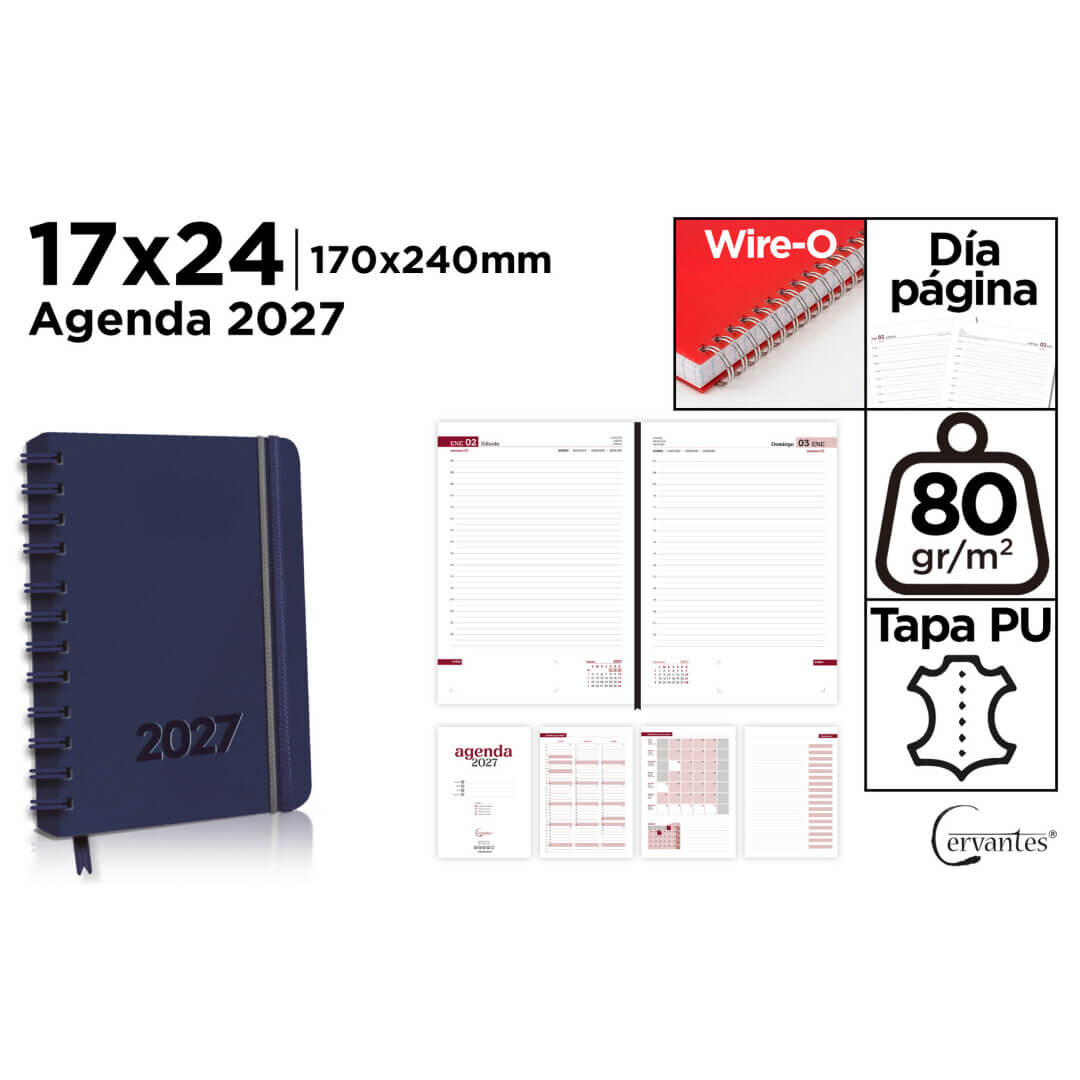 AGENDA MP 2027 17x24 POLIPIEL D/P CE27-44-2 AZUL
