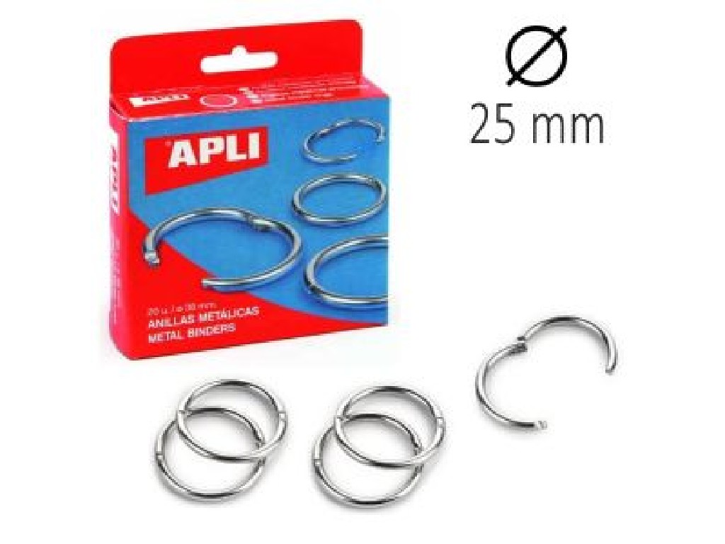 ANILLA METALICA 25 MM C/20 UNIDADES APLI 00452
