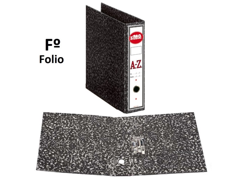 ARCHIVADOR AZ PRAXTON Fº FOLIO JASPEADO NEGRO /