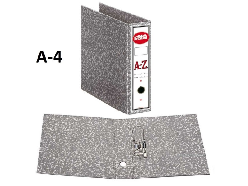 ARCHIVADOR AZ PRAXTON A-4 JASPEADO GRIS /