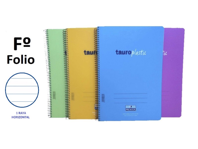 BLOC ESPIRAL TAURO PLASTIC Fº 80 H 1 RAYA 628690
