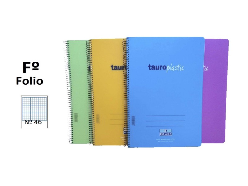 BLOC ESPIRAL TAURO PLASTIC Fº 80 H Nº 46 SURTIDOS