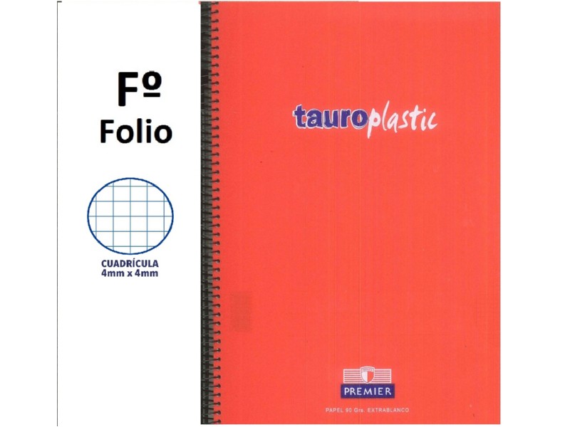 BLOC ESPIRAL TAURO PLASTIC Fº 80 H 4X4 ROJO  