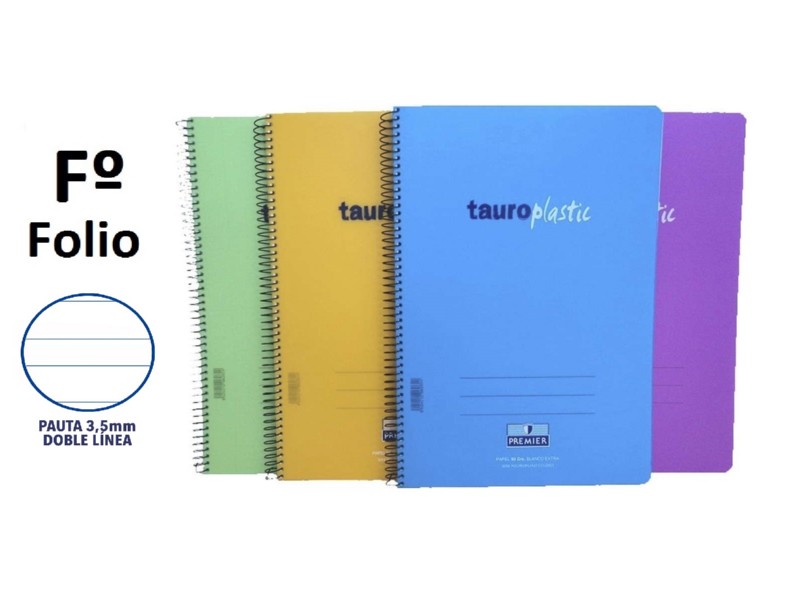 BLOC ESPIRAL TAURO PLASTIC Fº 80 H 2 RAYAS 3,5 MM