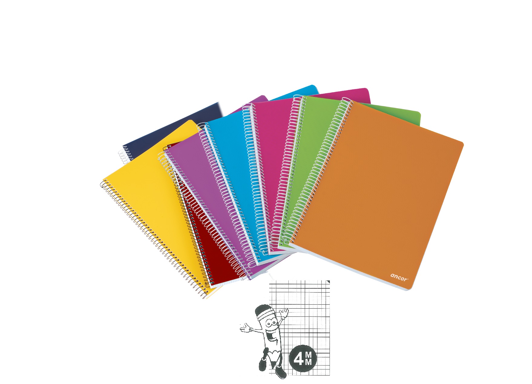 BLOC ANCOR Fº 80 H TAPA PLASTICO 4 MM COLOR SURTID