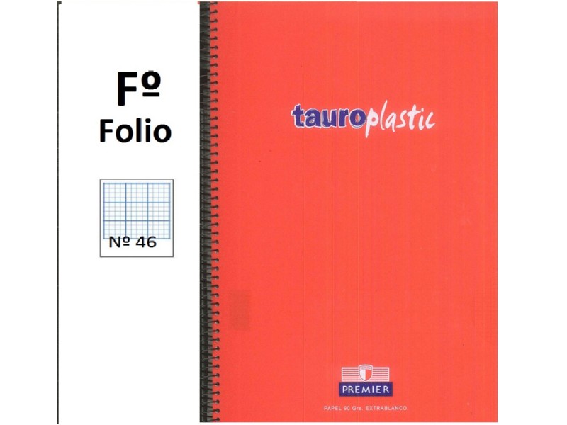BLOC ESPIRAL TAURO PLASTIC Fº 80 H Nº 46 ROJO