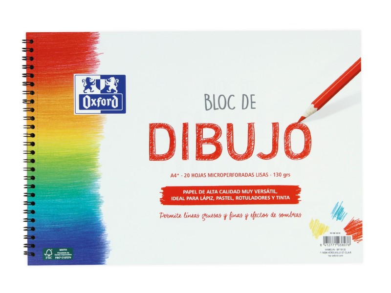 BLOC DIBUJO OXFORD DINA4+ 130GR LISO 400148232