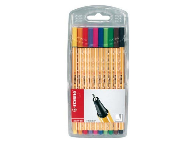 BOLI STABILO POINT 88 10-U ESTUCHE/10 SURT 8810