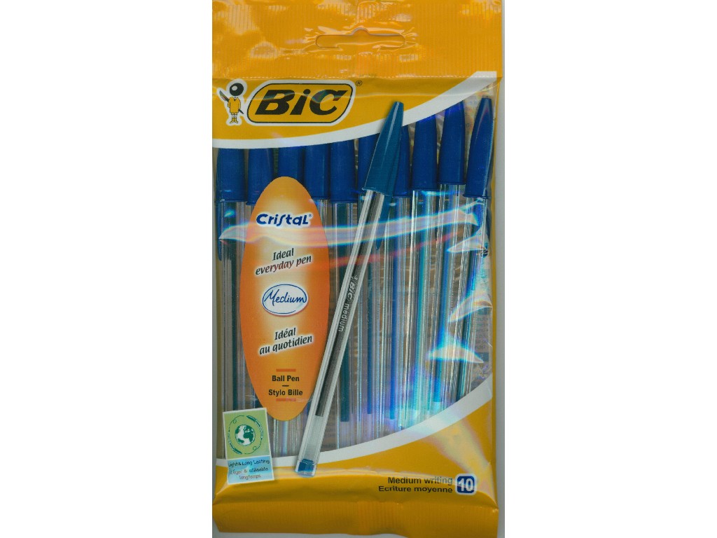BOLI BIC CRISTAL ORIGINAL AZUL BOLSA/10 UNIDADES