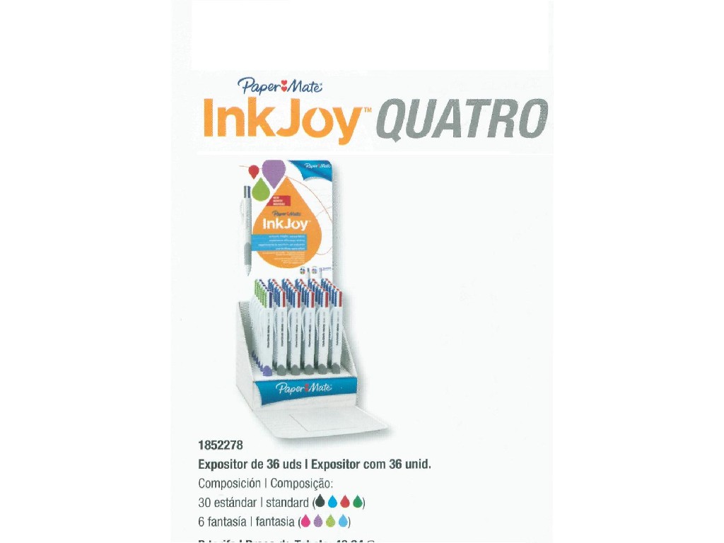 BOLI PAPER INKJOY QUATRO EXPOSITOR DE 36 UNIDADES