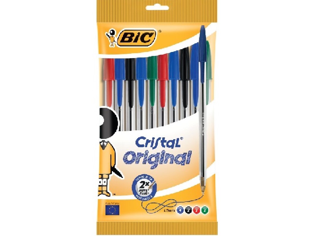 BOLI BIC CRISTAL COLORES BOLSA/10 SURTIDOS