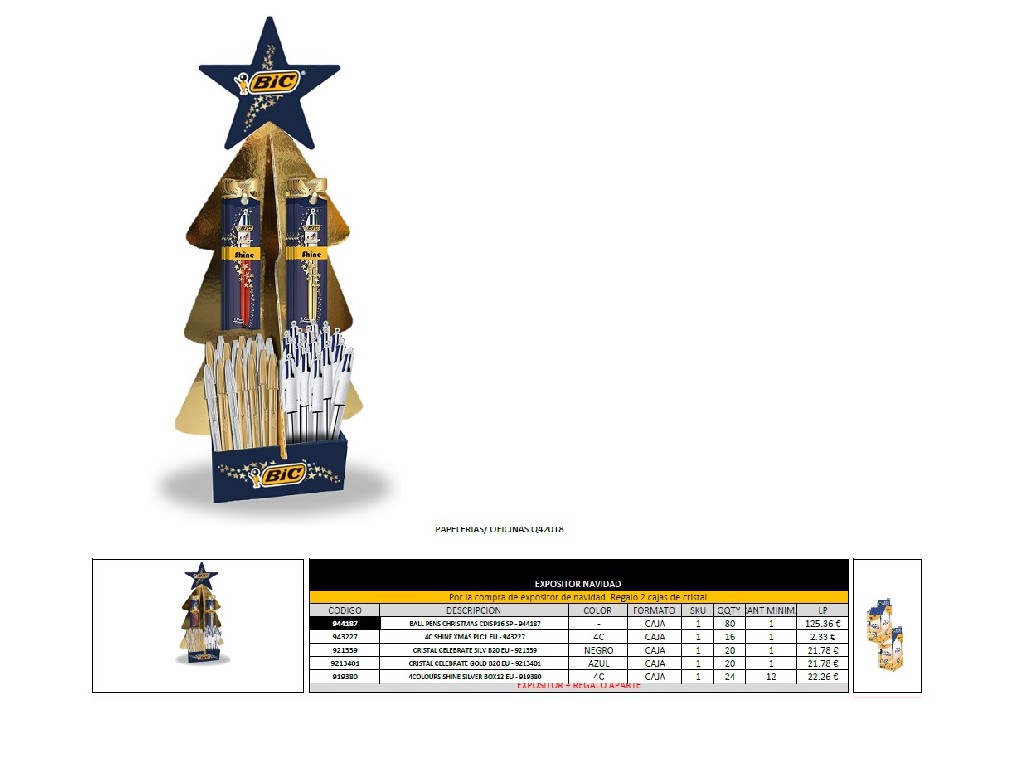 BOLI BIC EXPOSITOR 944187 ARBOL NAVIDAD