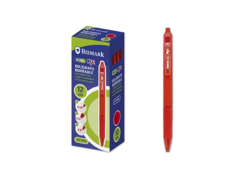 BOLI BISMARK BORRABLE ROJO 0,7 MM C/CLIP 330217