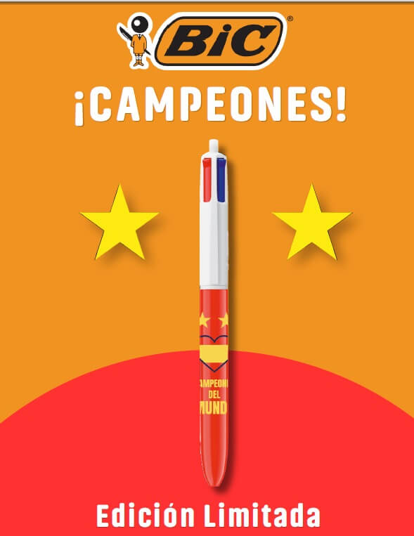 BOLI BIC 4 COLORES ESPAÑA CAMPEON 2 ESTRELLAS C/25