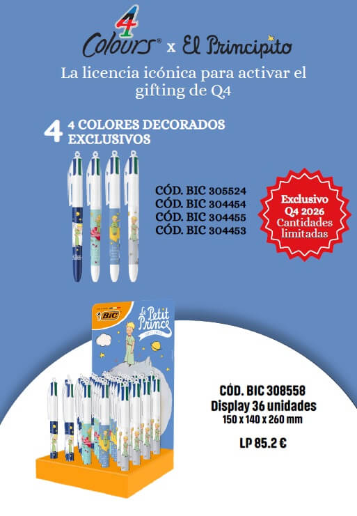 BOLI BIC 4 COLORES LE PETIT PRINCE EXPO/26 308558