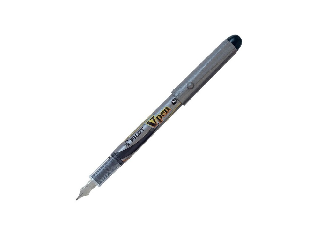 PLUMA PILOT V-PEN SILVER NEGRO