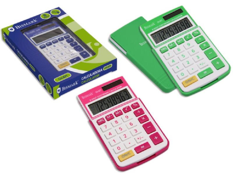 CALCULADORA BISMARK 319224 AZUL 8 DIGITOS