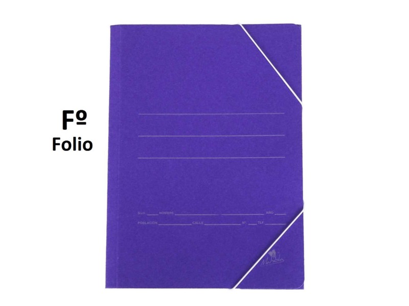 CARPETA GOMAS Fº CON SOLAPA CARTON AZUL /