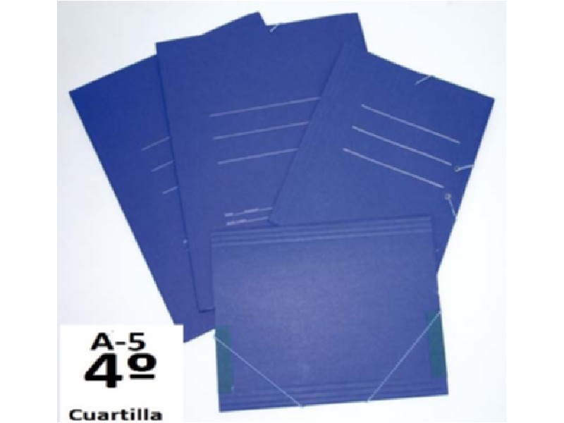CARPETA GOMAS 4º CON SOLAPA CARTON AZUL /