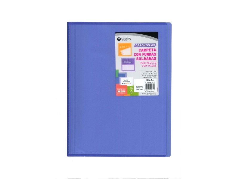 CARPETA FUNDAS A-4  10-H CARCHIPLAS AZUL CLARO 