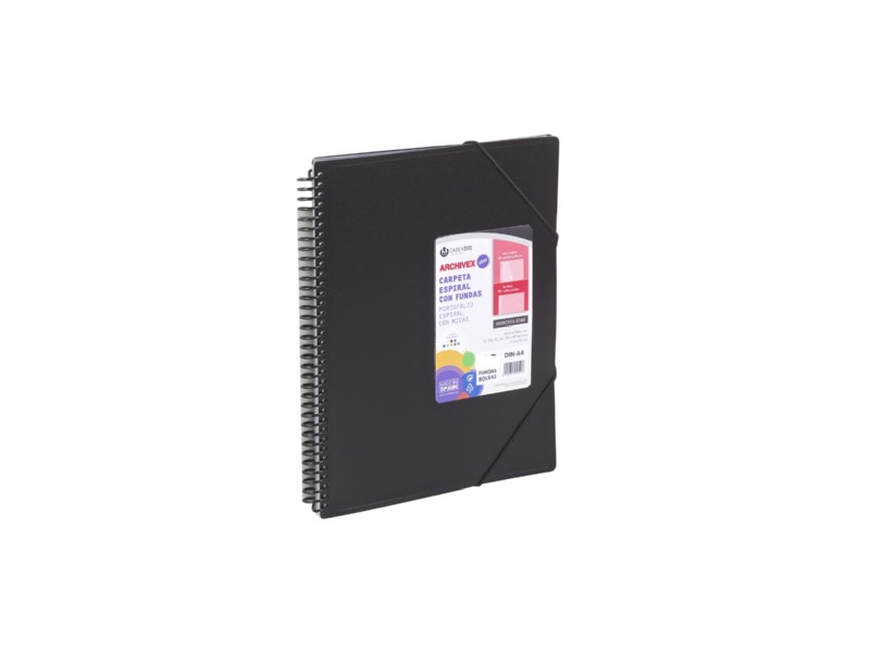 CARPETA FUNDAS A-4  30-H ARCHIVEX NEGRA ESPIRAL