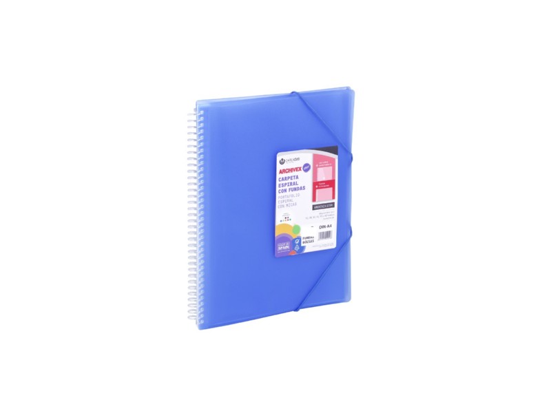 CARPETA FUNDAS A-4  30-H ARCHIVEX AZUL ESPIRAL