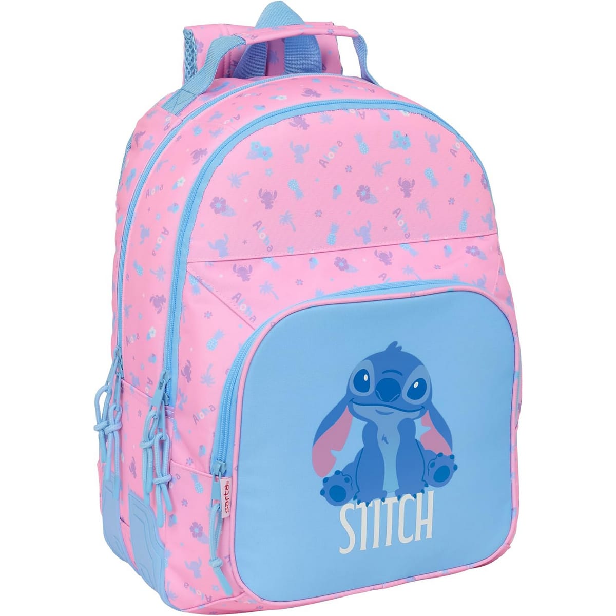 MOCHILA SAFTA 612615773 STITCH BRIGHT DOBLE ADAPTA