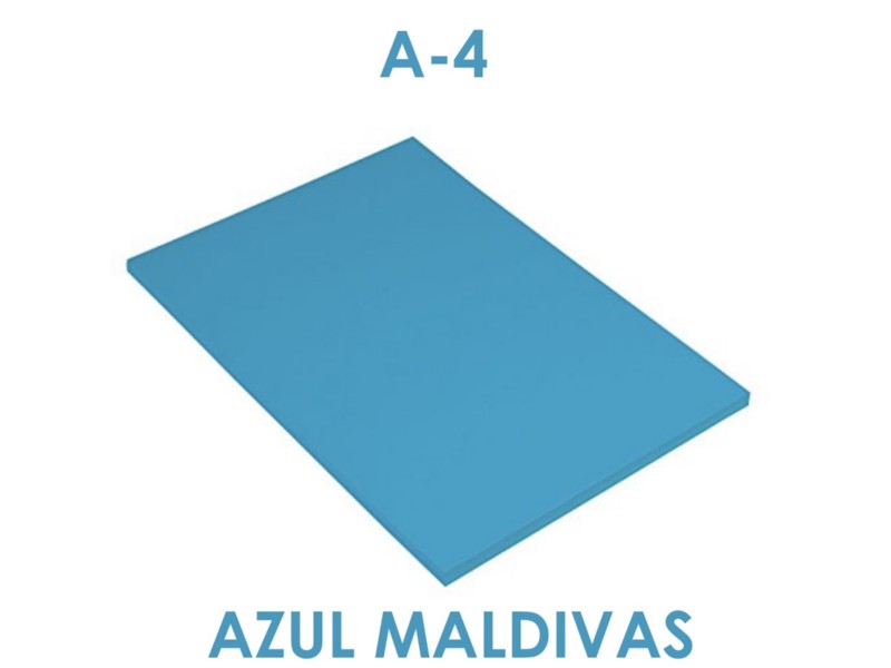 CARTULINA A-4 AZUL MALDIVAS PTE/50 200040167