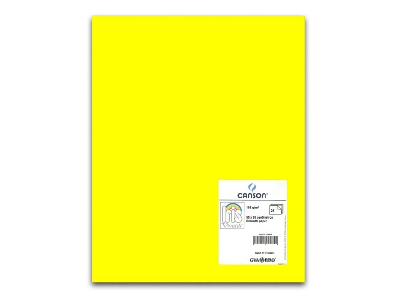 CARTULINA 50x65 FLUORESCENTE PTE/25 GUARRO AMARILL