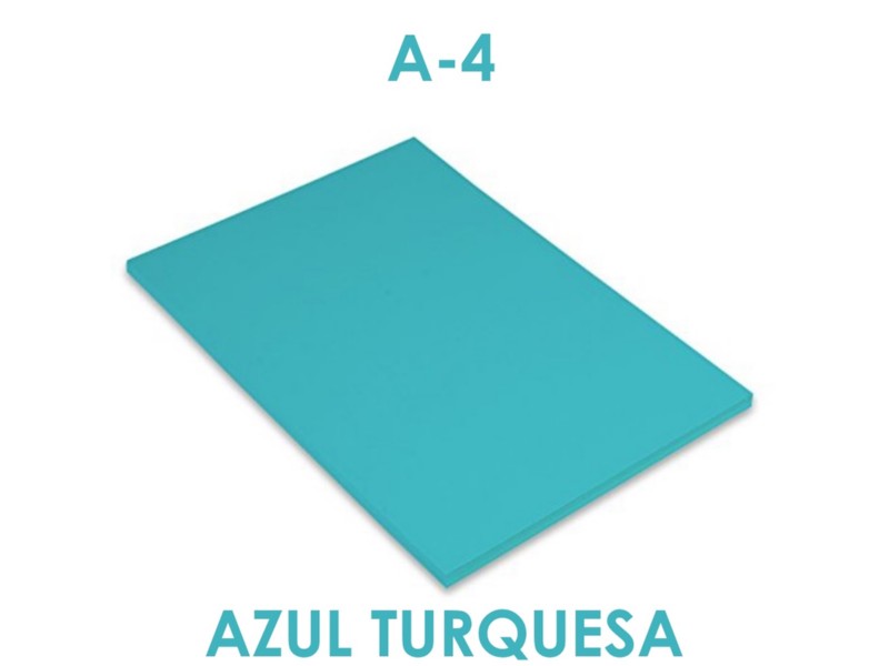 CARTULINA A-4 AZUL TURQUESA PTE/50 200040170