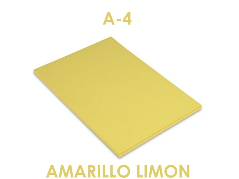CARTULINA A-4 AMARILLO LIMON PTE/50 200040154