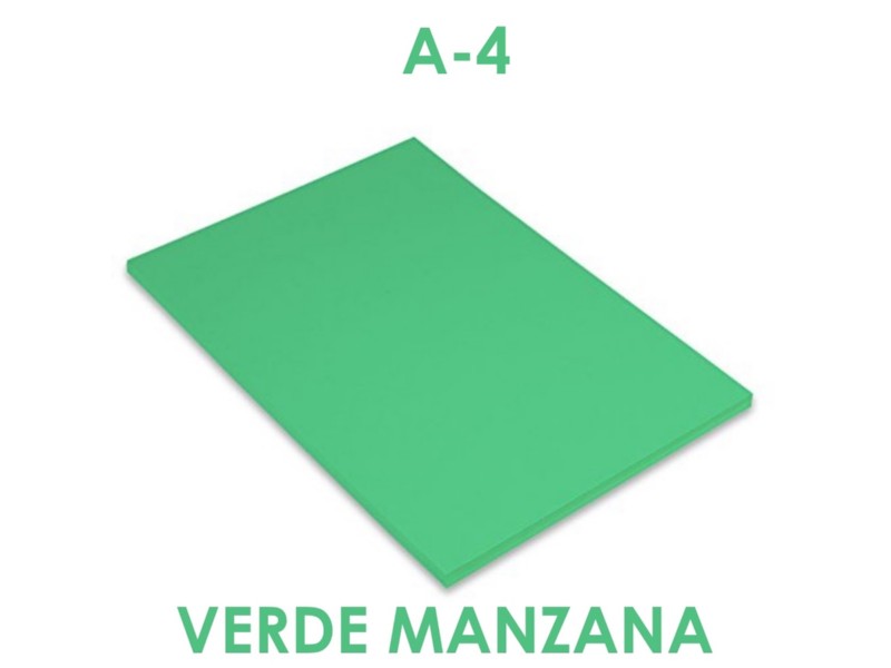 CARTULINA A-4 VERDE MANZANA PTE/50 200040171