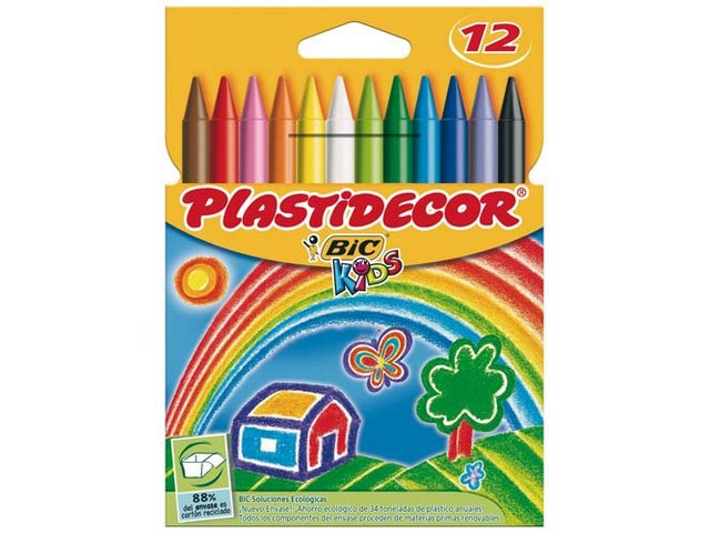 CERA PLASTIDECOR 12 COLORES BIC KIDS