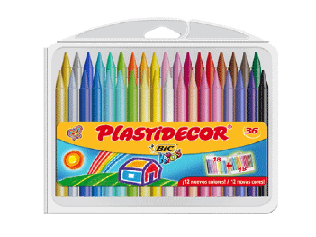 CERA PLASTIDECOR 36 COLORES BIC KIDS 82337