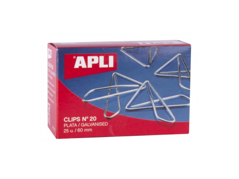 CLIPS MARIPOSA Nº20 60 MM C/25 PIEZAS APLI 11915