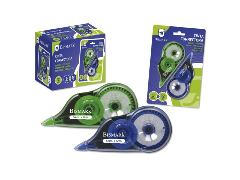 CORRECTOR BISMARK CINTA 5 MM x 12 M BLISTER/2 UNI/