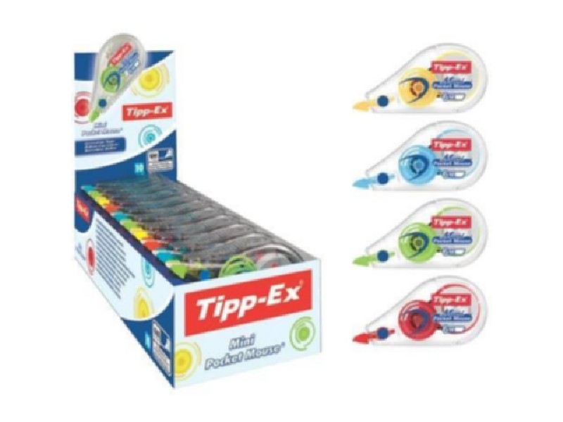 CORRECTOR TIPPEX MINIPOCKET MOUSE 6Mx5MM COLORES