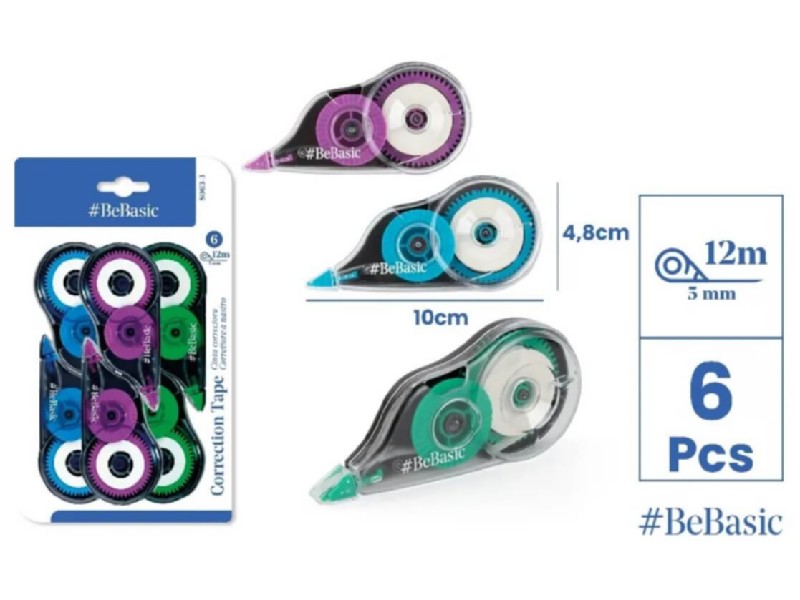 CORRECTOR MP BEBASIC CINTA 5 MM x 12 M BLISTER/6 U