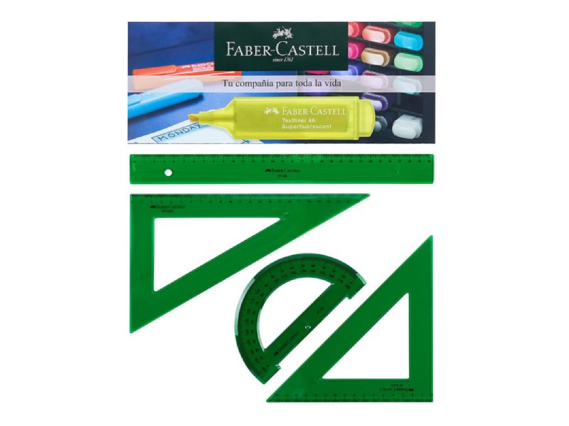 ESTUCHE DIBUJO FABER 66021 30 CM. 4 PIEZAS REGLAS