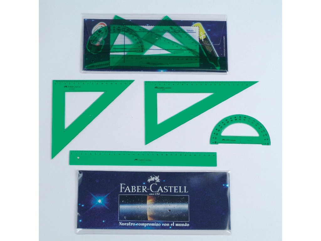 ESTUCHE DIBUJO FABER 65021 30 CM.  4 PIEZAS REGLAS