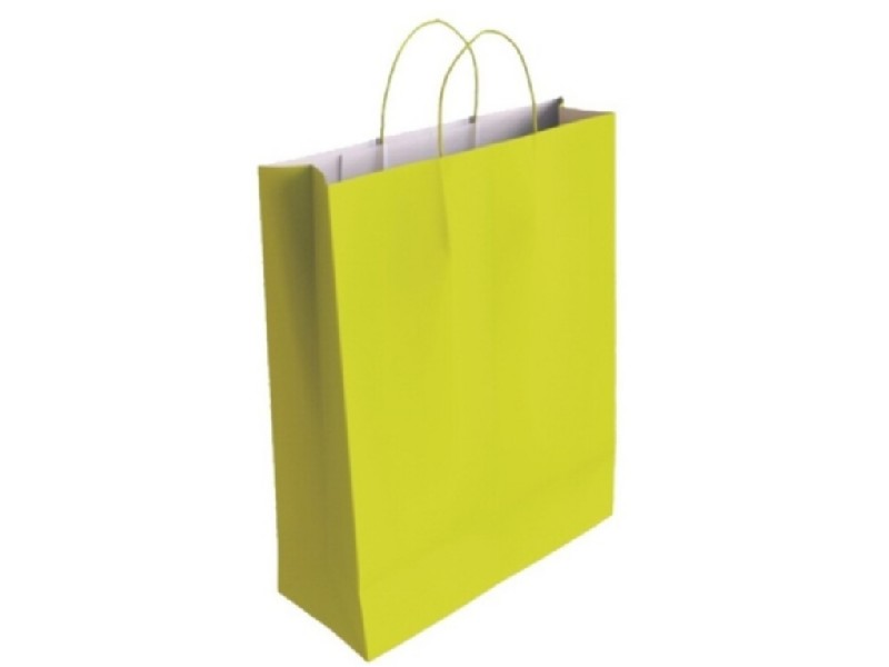BOLSA PAPEL KRAFT 24x32x10 CM PISTACHO PTE/25