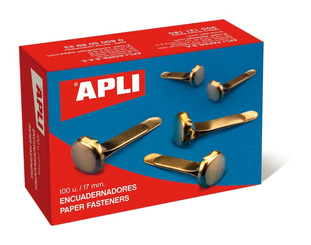 ENCUADERNADORES METALICOS 17 MM APLI 12284 C/100