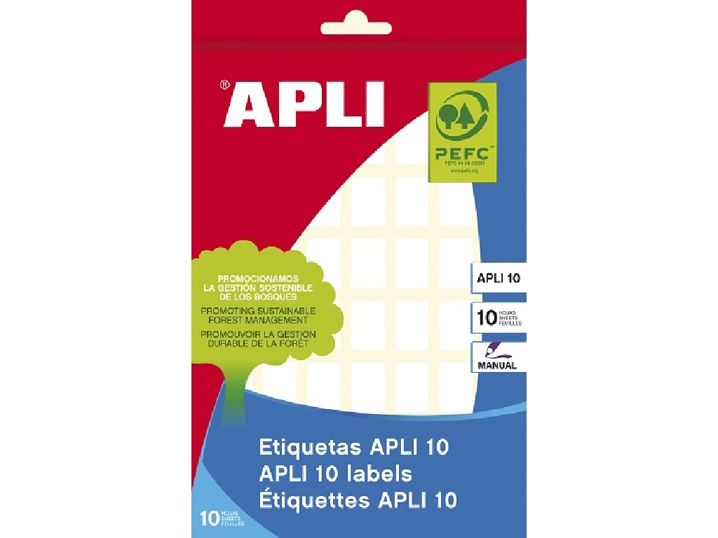 ETIQUETAS LISAS SOBRE 10-H APLI-10 12 X 18 1635