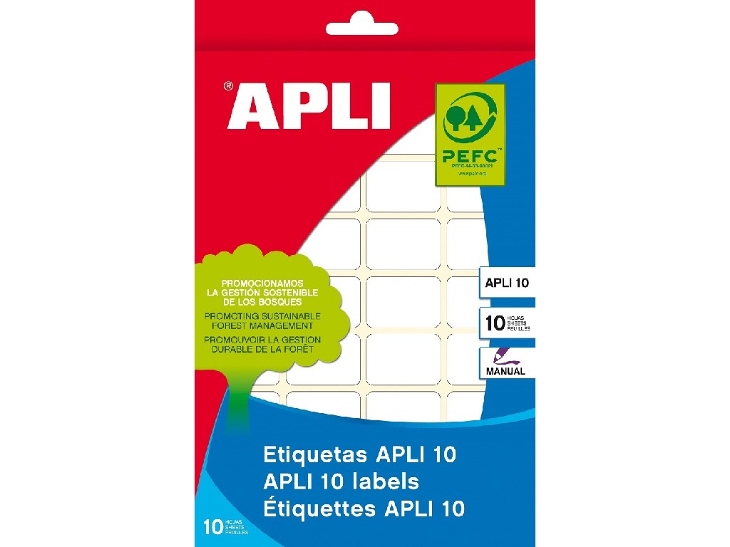 ETIQUETAS LISAS SOBRE 10-H APLI-10 19 X 40 1641