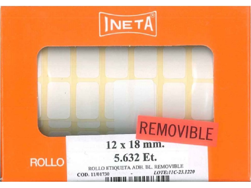 ETIQUETAS BOBINA LISAS INETA 12 X 18 R/5632 1730