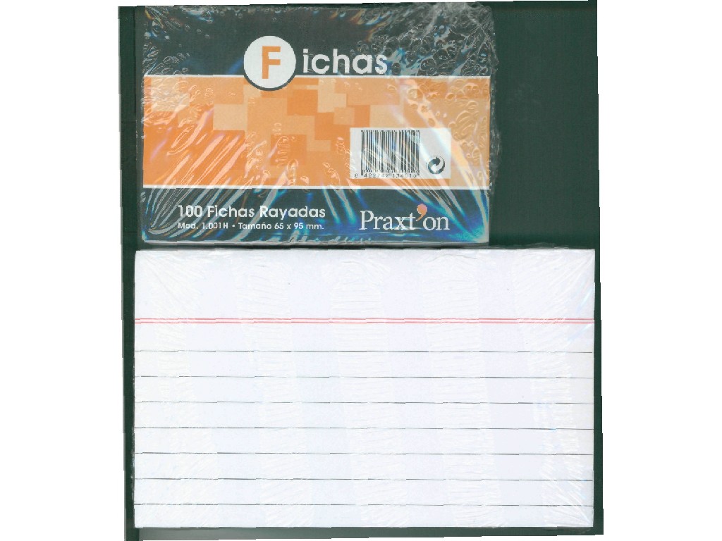 FICHAS CARTULINA RAYADAS PRAXTON Nº 1 PTE/100