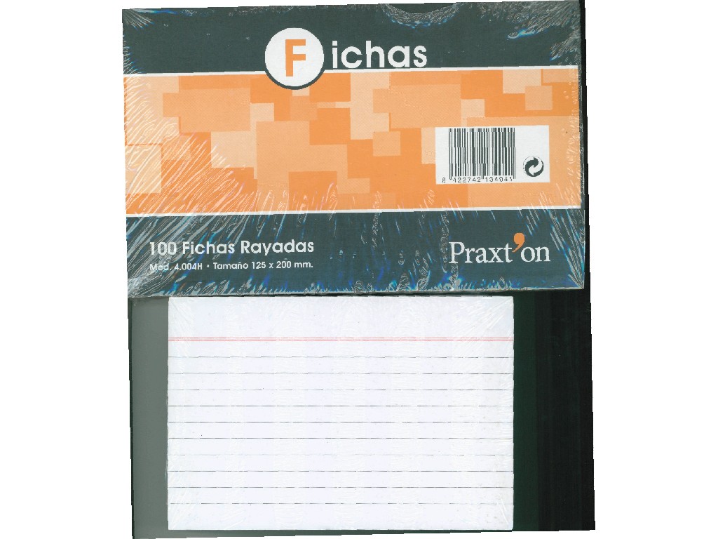 FICHAS CARTULINA RAYADAS PRAXTON Nº 4 PTE/100