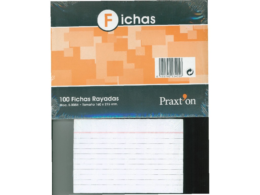 FICHAS CARTULINA RAYADAS PRAXTON Nº 5 PTE/100