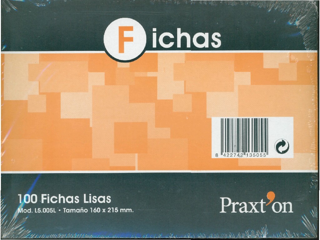 FICHAS CARTULINA LISAS PRAXTON Nº 5 PTE/100